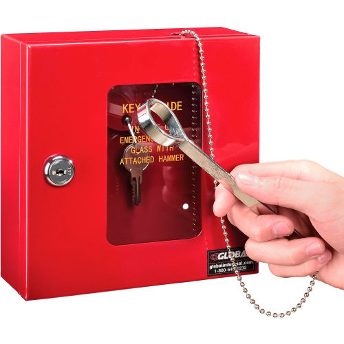 Keyed Alike STEELMASTER Emergency Key Box 6.75 x 6.88 x 2 Inches 201900307 Red 