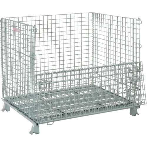 Folding Wire Container 48x40x42-1/2 3000 Lb Capacity
