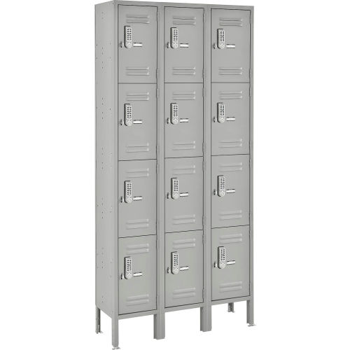 Global Industrial™ 4-Tier 12 Door Box Locker w/Digital Lock