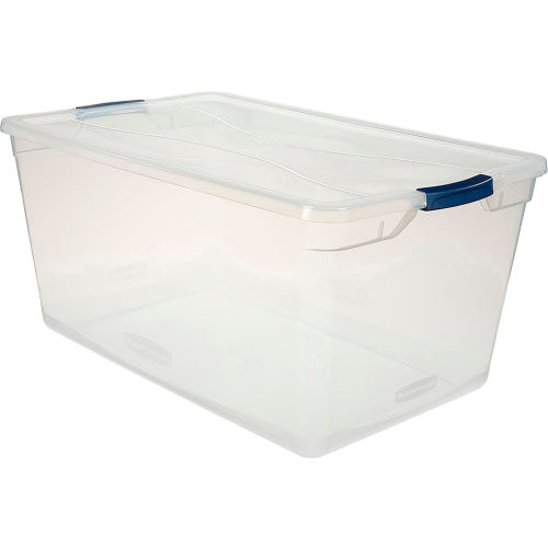 Rubbermaid&#174; Cleverstore&#8482; Clear Latching Storage Tote w/Lid 95 Qt 29"Lx17-3/4"Wx13-1/4"H