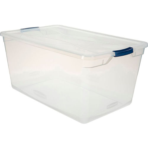 Rubbermaid® Cleverstore™ Clear Latching Storage Tote w/Lid 95 Qt 29"Lx17-3/4"Wx13-1/4"H
