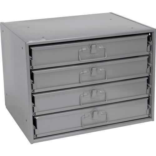 Durham Steel Compartment Box Rack 20 x 15-3/4 x 15 with 4 of 16-Compartment Boxes