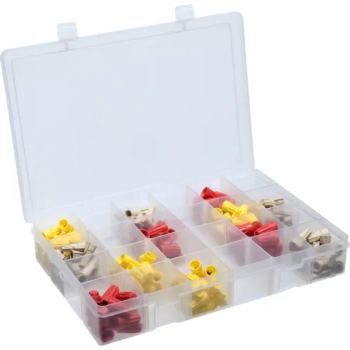 Durham 13 Compartment Clear Small Parts Compartment Box - 10-13/16 Wide x 1-3/4 High x 6-3/4 Deep, Polypropylene Frame, 1-9/16 Bin Height