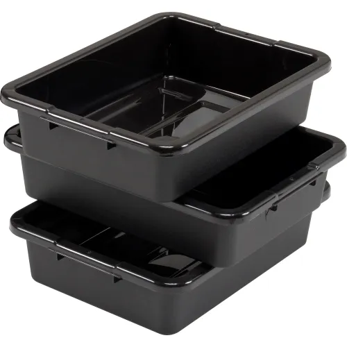 Choice 20 x 15 x 5 Black Polypropylene Perforated Bus Tub / Drain Box