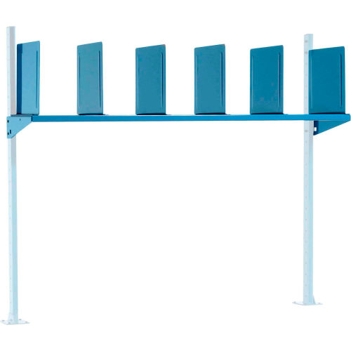 Global Industrial™ Upright Kit With Upper Shelf & Dividers For 60inW Workbench-Blue