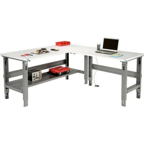 Global Industrial™ L-Shaped Workbench, 72 x 78
