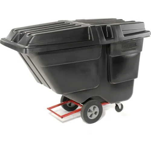 Rubbermaid® 3603-88 4.1 Cu. Ft Plastic Bin Truck with Clear Lid & Scoop