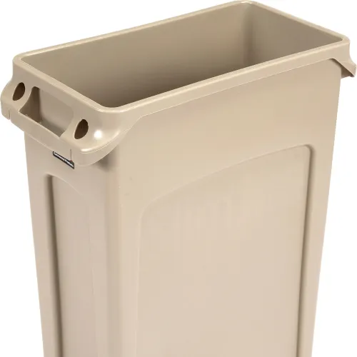 Rubbermaid Slim Jim 23 Gallon Beige Trash Container 3540-07-BGE