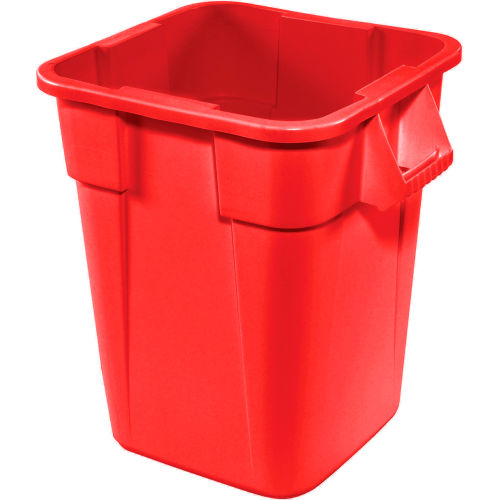 28 Gallon Square Rubbermaid Brute Waste Receptacles Red 3526