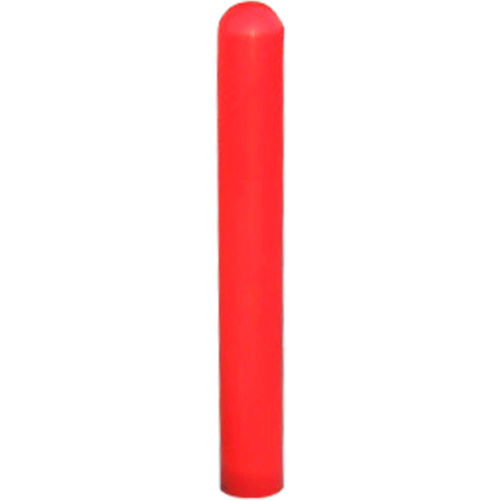 Ideal Shield® Smooth Bollard Post Sleeve, 5" HDPE Dome Top, Red