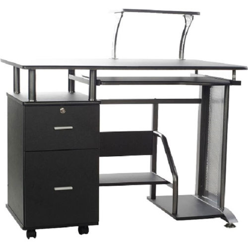 OneSpace 50100505 Rothmin Computer Desk with Storage Black