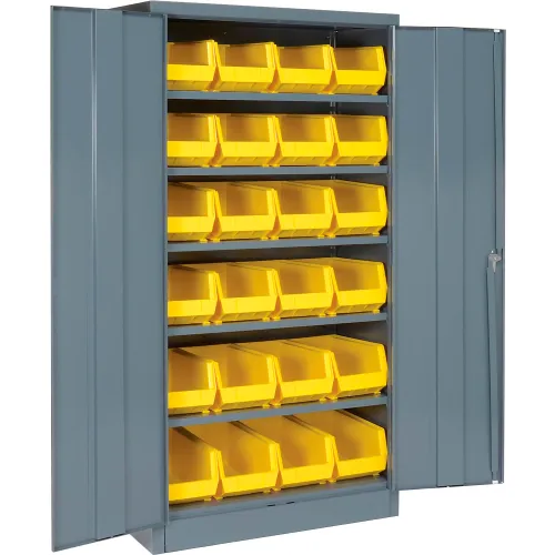 Bin Storage Cabinet With 3 Shelves - 36 in. W X 24 in. D X 78 in. H