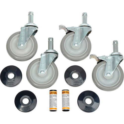 Stem Casters Set of (4) 5 in. Polyurethane Wheel, 2 With Brakes 1200 lb. Capacity