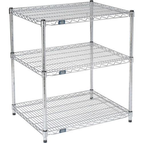 Wire Shelving Starter Unit, 3 Tier, ESD, 12"W, x 48"L, x 34"H