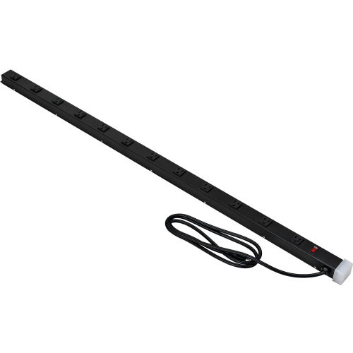 FL-217 12-Outlet Power Strip, Metal, 9' Cord, 14/3C, Lighted Switch, 15A, 1875W, ETL