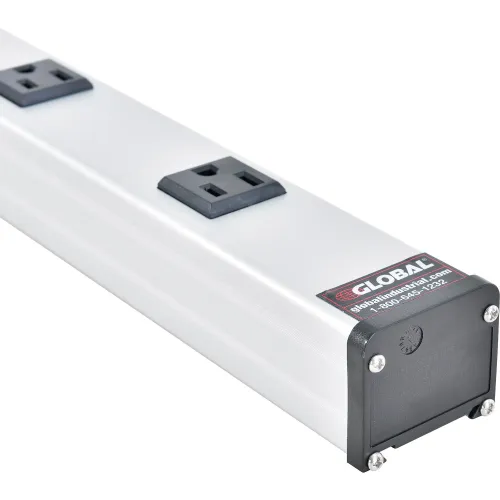 Global Industrial™ Aluminum Power Strip W/ 10 Outlets & 15' Long