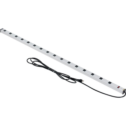Global™ 72-in. 16 outlet Aluminum Power Strip with 15-ft Cord
