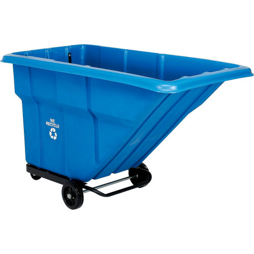 Blue Recycling Tilt Truck 1 Cubic Yard and 1000 lb. Capacity