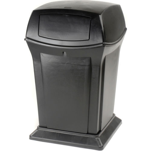 45 Gallon 2 Door Rubbermaid Ranger Trash Can - Black