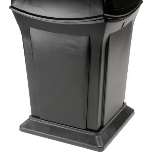 Rubbermaid® Ranger® Plastic Square Trash Can, 4 Openings, 45 Gallon, Black