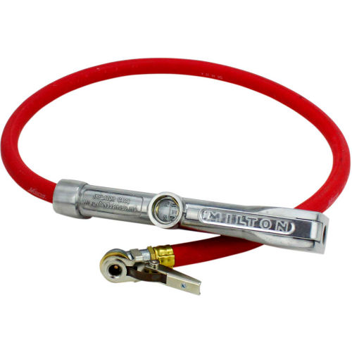 Milton Single Head Air Chuck Inflator Gauge, 10 to 160 PSI, 3' Hose - 503