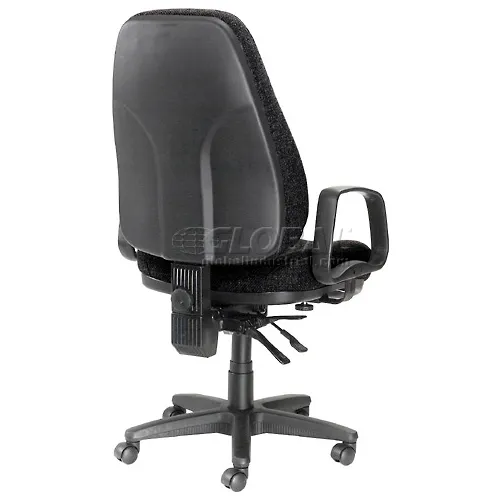 Interion Task Chair With High Back Fixed Arms Fabric Black