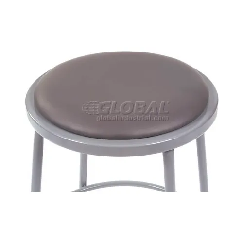 Interion Big and Tall Steel Shop Stool Vinyl Gray Pkg Qty 2