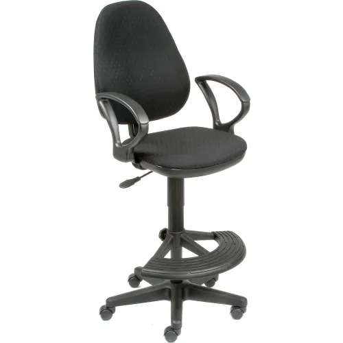 Black 2-in-1 Footrest & Ergonomic Desk Stool