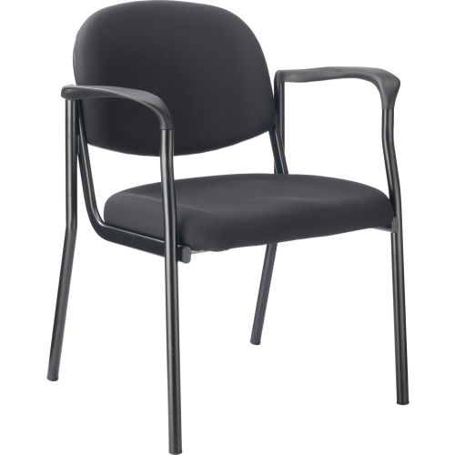 Interion® Guest Chair with Arms - Fabric - Black - Pinehurst Collection
																			