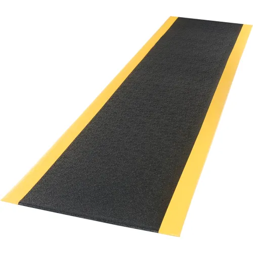 Apache Mills Soft Foot™ Anti Fatigue Mat 3/8" Thick 3' x 60' Black/Yellow Border