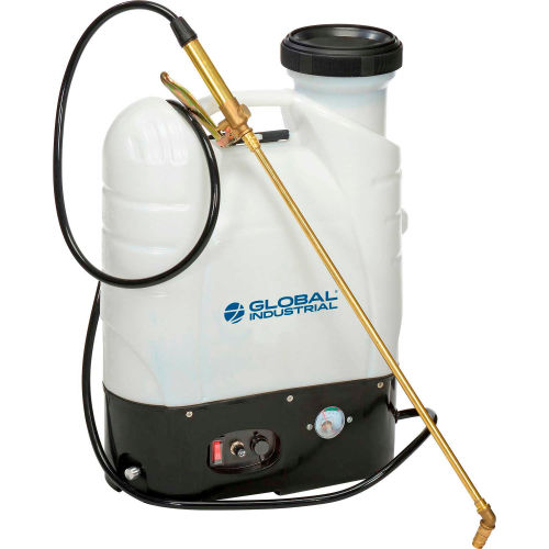 Global™ Industrial Commercial Duty Battery Operated No Pump Backpack Sprayer w/Brass Handle