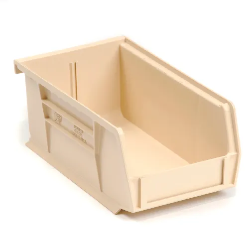 Quantum Plastic Stacking Bin QUS220 41/8 x 73/8 x 3 Ivory Pkg Qty 24