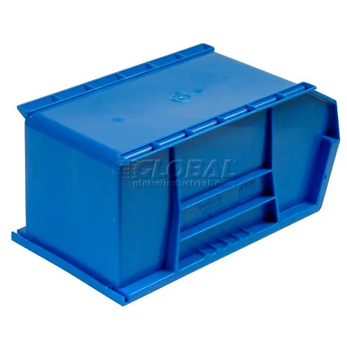 Plastic Shelf Bins - 4 x 12 x 4, Blue