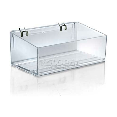 Azar Displays 556113 Acrylic Divider Bin For Pegboard/Countertop, 13.5" x 4", Clear ,1 Piece