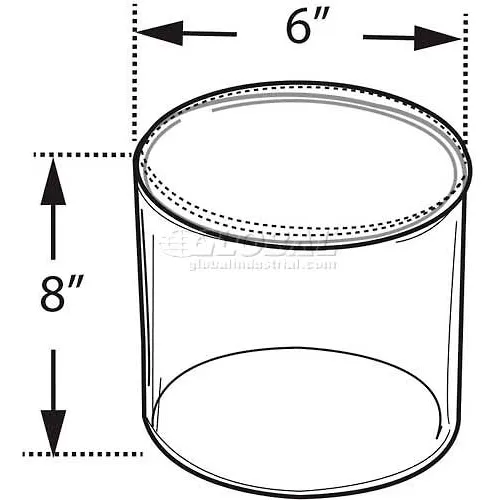 Global Approved 556608 Acrylic Cylinder, 6" x 8", Clear ,1 Piece