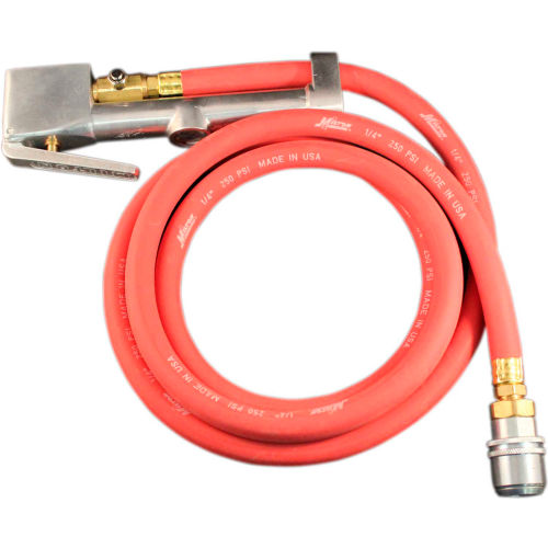 Milton Large Bore Inflator Gauge, 10 to 160 PSI, 6' Hose - 556