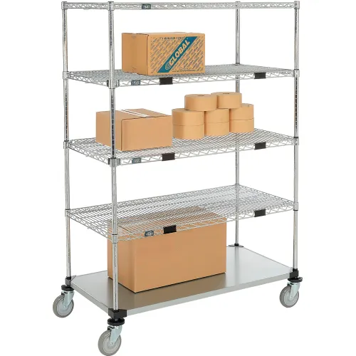 Nexel® Open Sided Wire Stock Picker Truck w/5 Shelves, 800 lb. Capacity ...