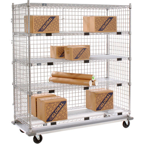 Enclosed Wire Exchange Truck - Five Wire Shelves - 1000 Lb. Cap