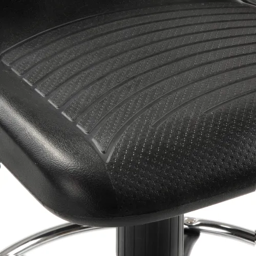 Interion® Task Stool with 360 Footrest- Polyurethane - Black