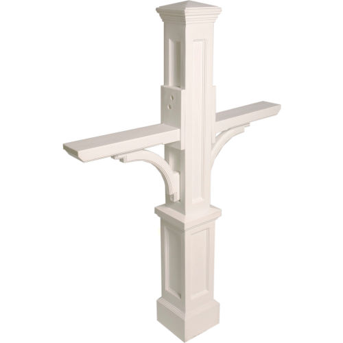 Mayne Newport Plus Double Mailbox Post 5814-W - 56"H White