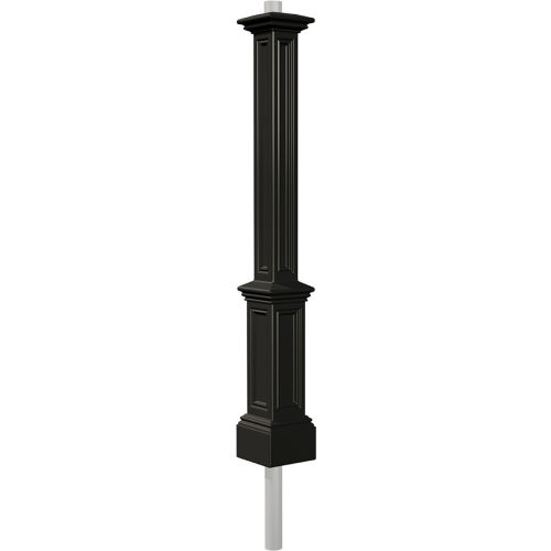 Signature Lamp Post with Mount, 10"L x 10"W x 90"H, Black