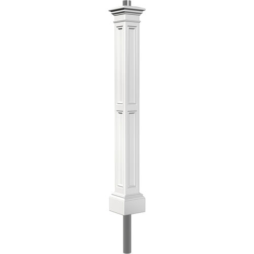 Liberty Lamp Post with Mount, 10"L x 10"W x 90"H, White