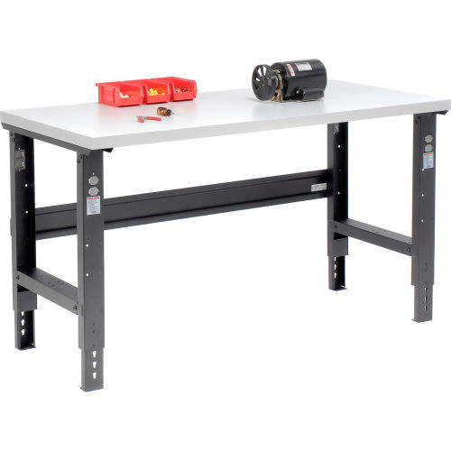 60 X 30 Plastic Laminate Square Edge Workbench Adjustable Height Black