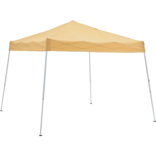 Global Industrial™ Portable Slant Leg Pop Up Canopy, 10L x 10W x 8ft11inH, Tan