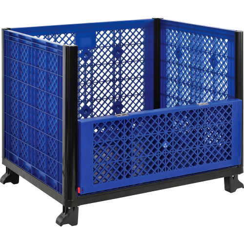 Easy Assembly Vented Wall Bulk Container 39-1/4"L x 31-1/2"W x 29"H with One Drop Gate