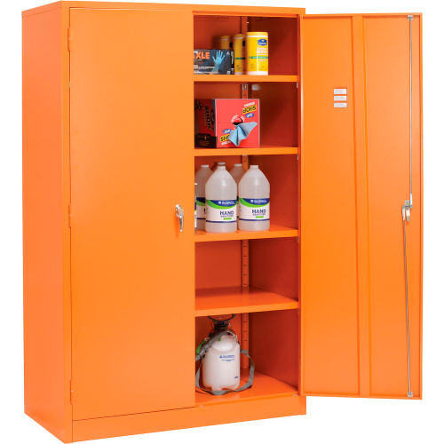 Global Industrial&#153; Emergency Preparedness Cabinet, 48"Wx24"Dx78"H, Orange, Assembled
