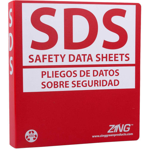 ZING Eco GHS-SDS Binder (English/Spanish), 1.5" Ring, Recycled Poly, 6033
