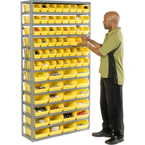 Akro-Mils Wire Shelving Unit, 6 Shelves, 24 AkroBins Plastic Storage Bins