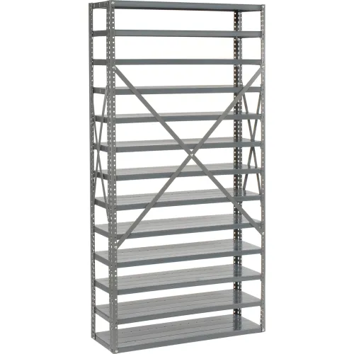 Global Industrial 13 Shelf Steel Shelving with (96) 4 H Plastic Shelf Bins, Yellow, 36x12x72 603443YL