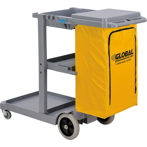 Global Janitor Cleaning Cart Gray Gray 